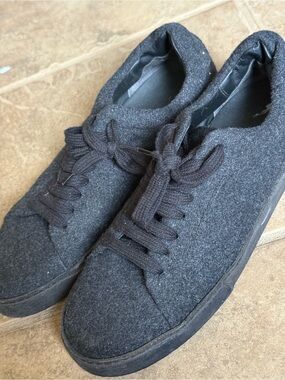 Vince Men's Dark Charcoal Wool-Style Lace-Up Sneakers